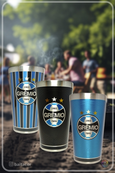 Copo térmico inox OFICIAL (KIT 3 GRÊMIO)