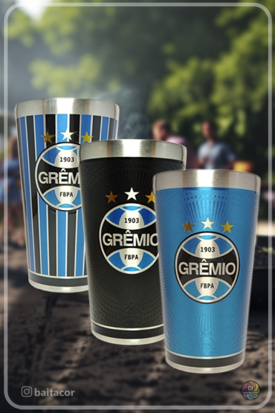 Copo térmico inox OFICIAL (KIT 3 GRÊMIO)