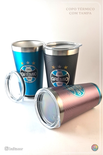 Copo térmico inox OFICIAL GRÊMIO ROSA